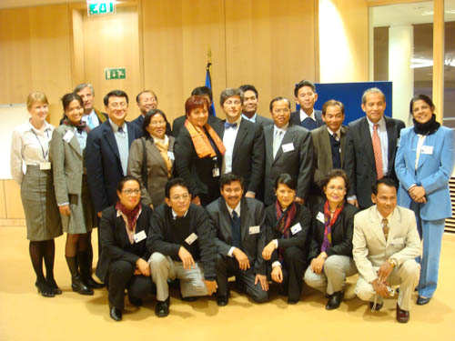 Theary Seng with other human rights and non-state actors with Rafael and Danielle, EU Brussels, Feb. 2009