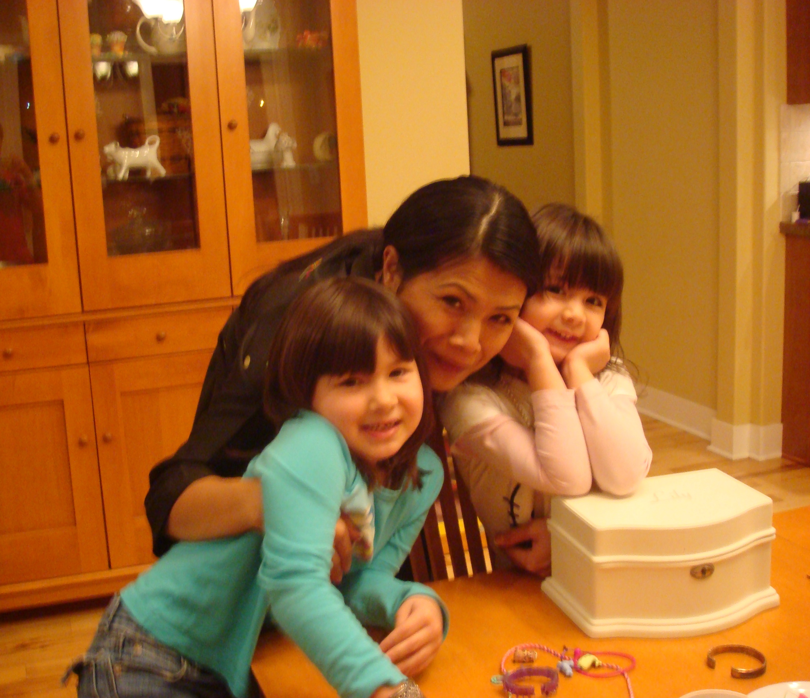 Theary Seng with beautiful nieces Isabel Grace and Lily Seng, 7 Jan. 2011