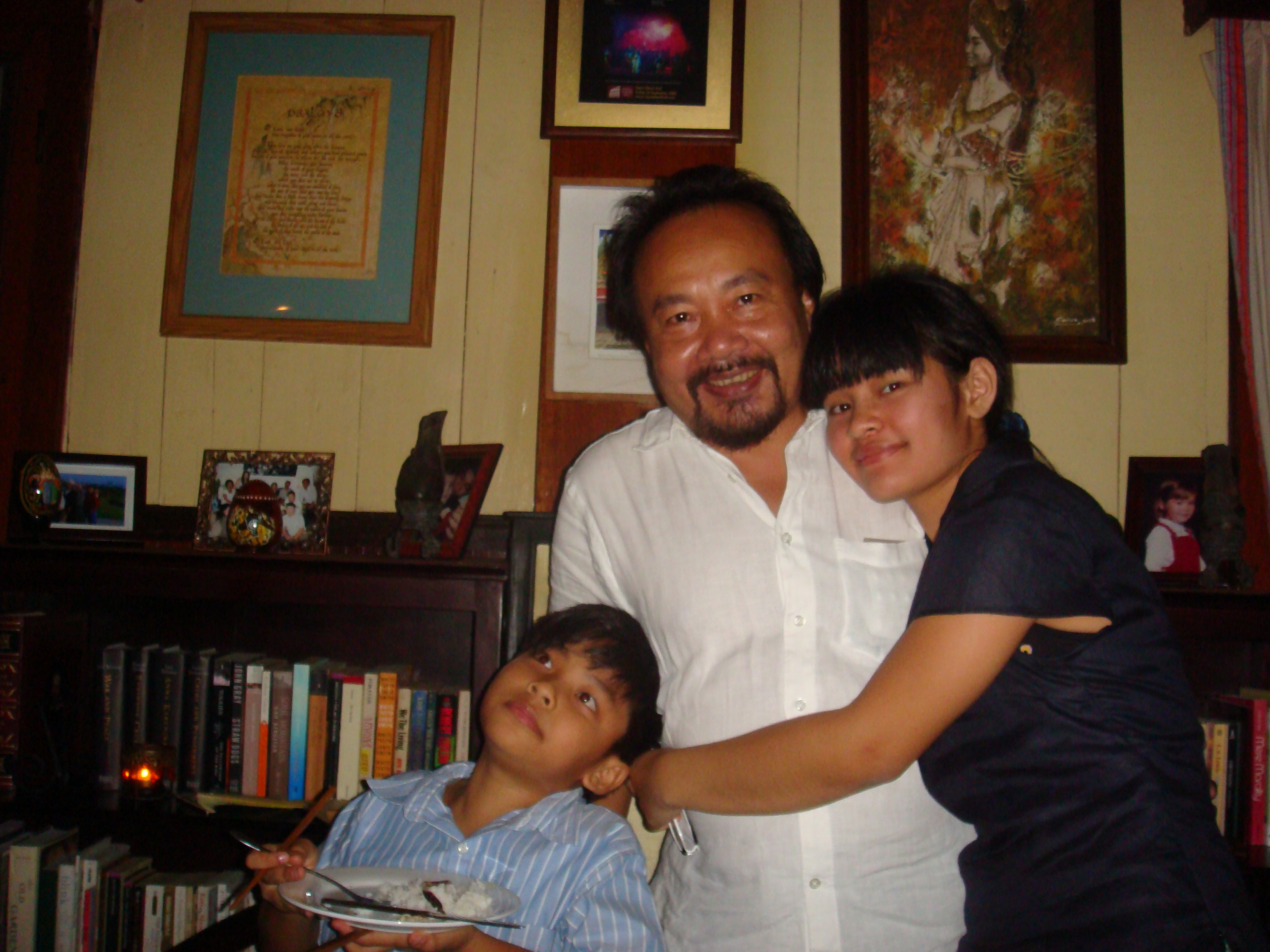 Rithy Panh, Bosba Panh at my home for dinner, 3 Sept. 2010