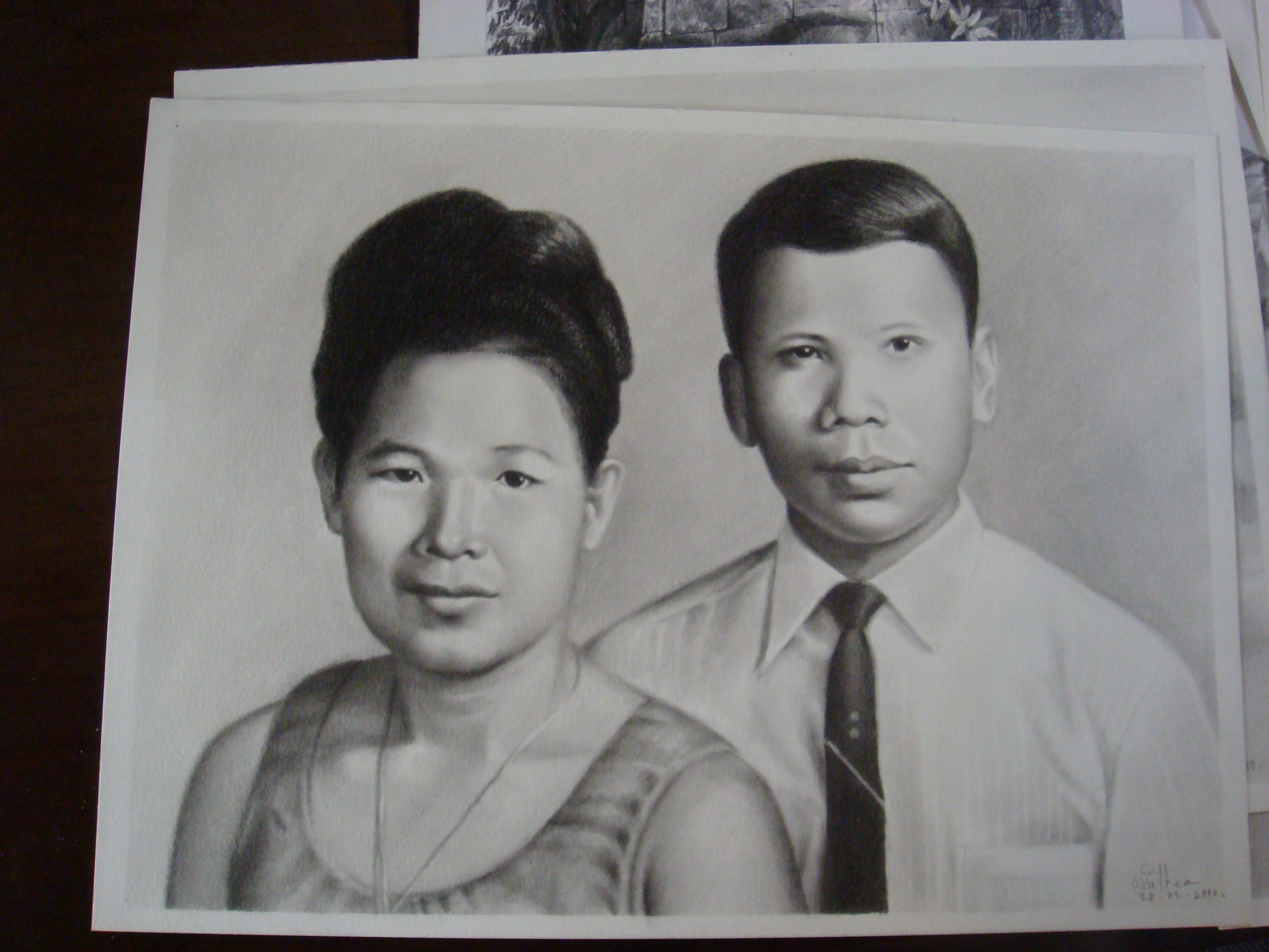 Theary Seng's parents drawing by Chea Vuthea