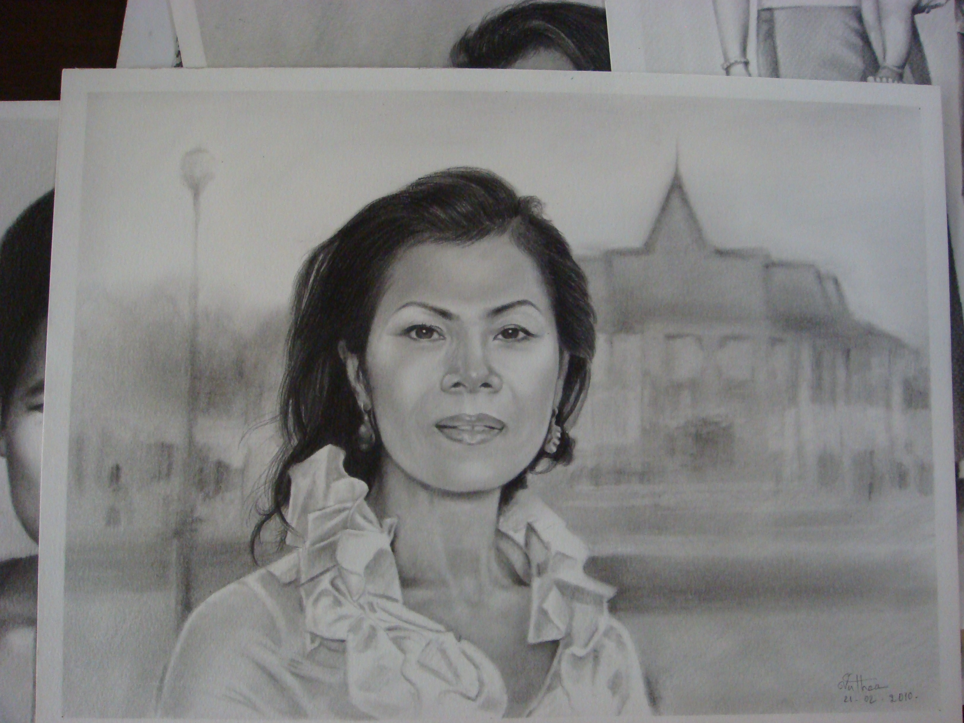 Theary Seng drawn by Vuthea Chea, April 2010