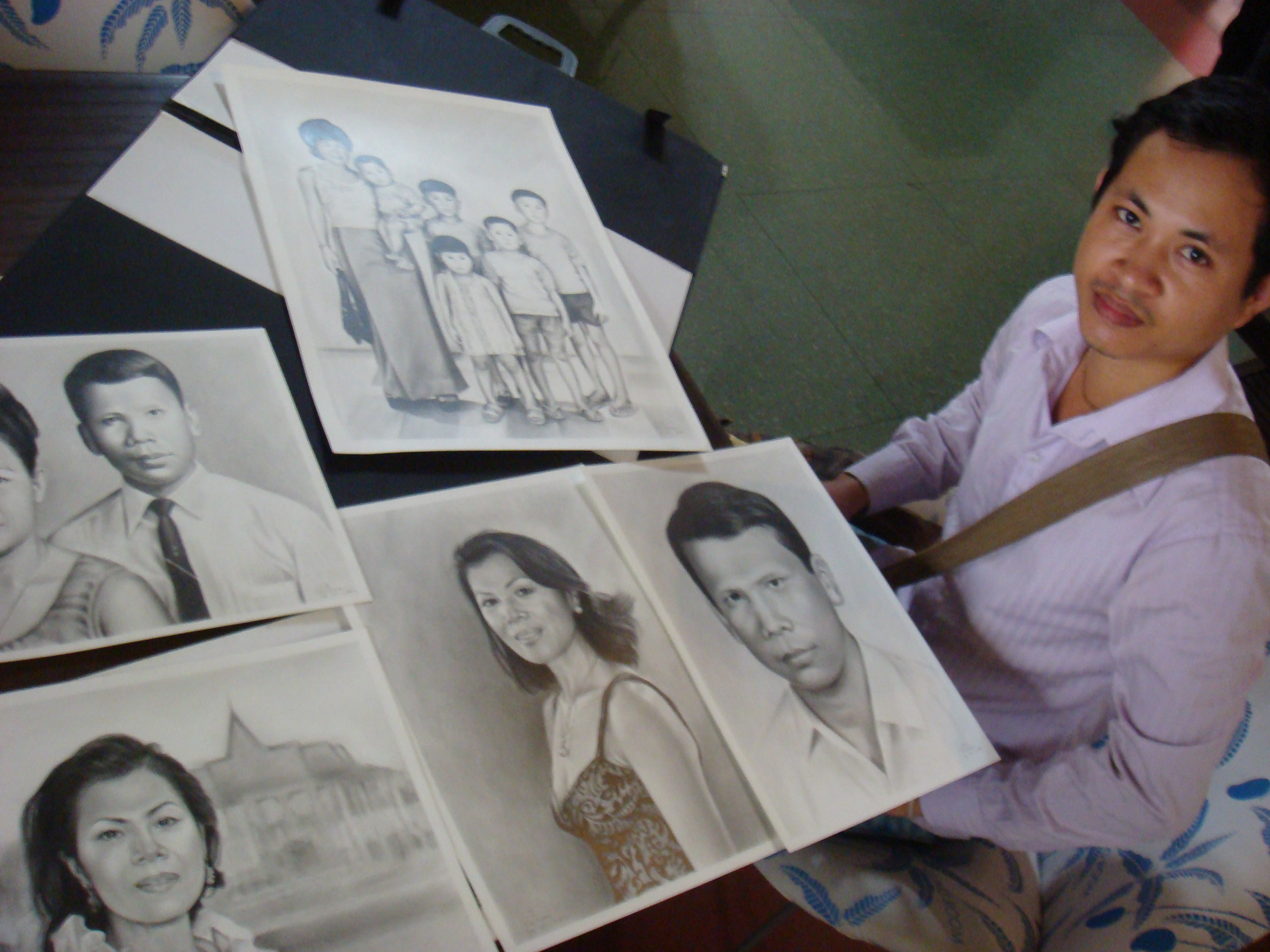 Theary Seng's family illustrated by artist Chea Vuthea, April 2010