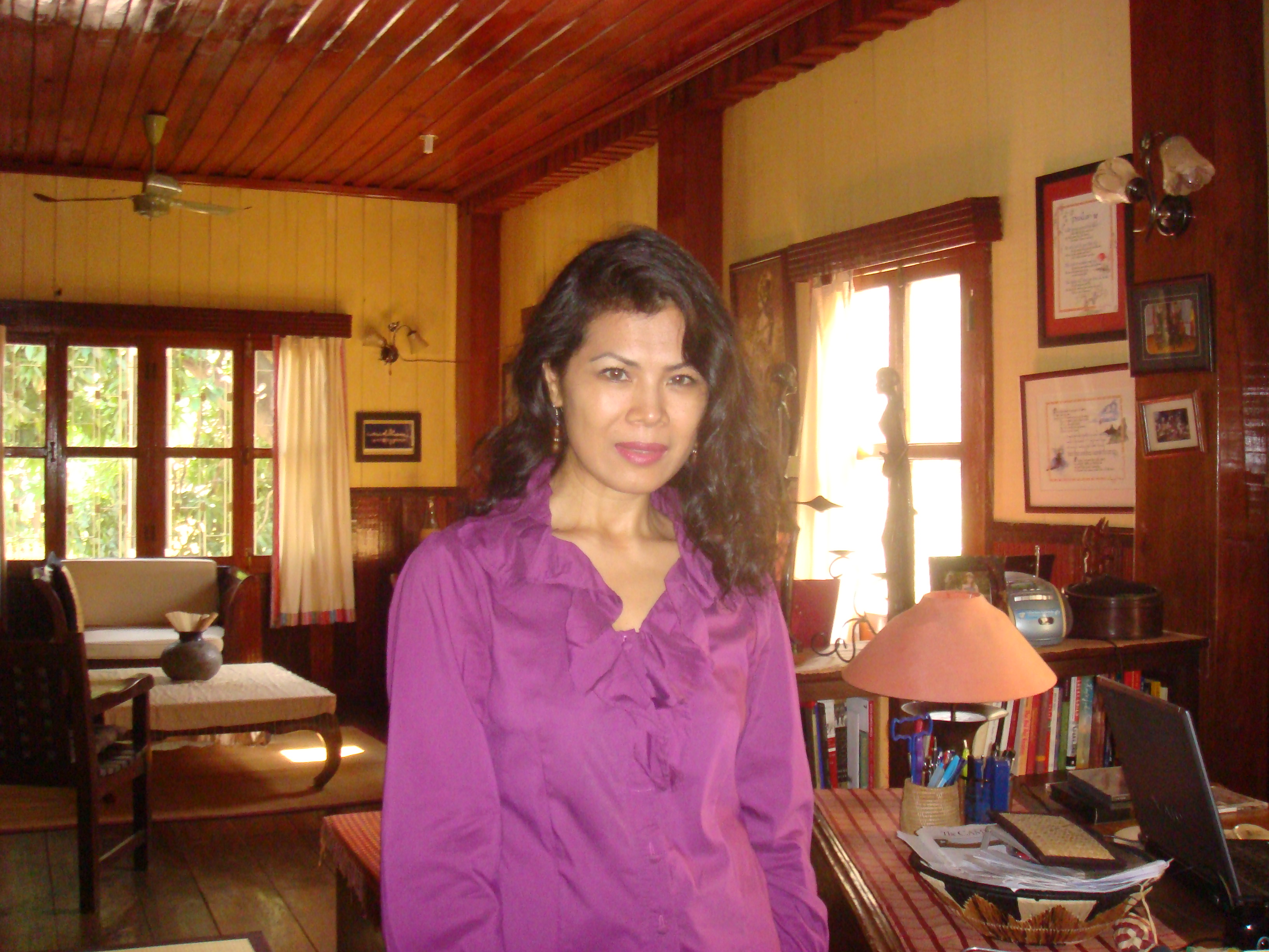 Theary Seng with "Wonder Woman" hairdo, 20 Aug. 2010