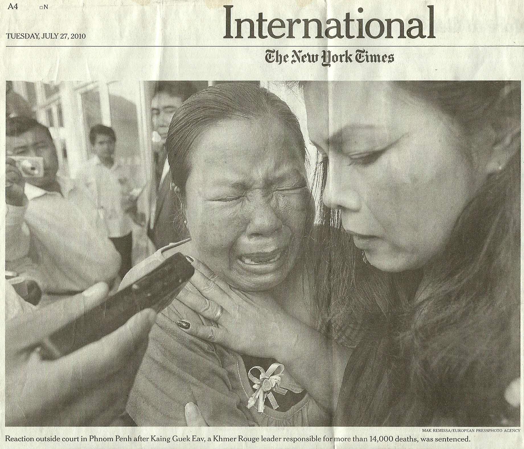 Theary Seng and Hong Savath after Duch verdict, 26 July 2010
