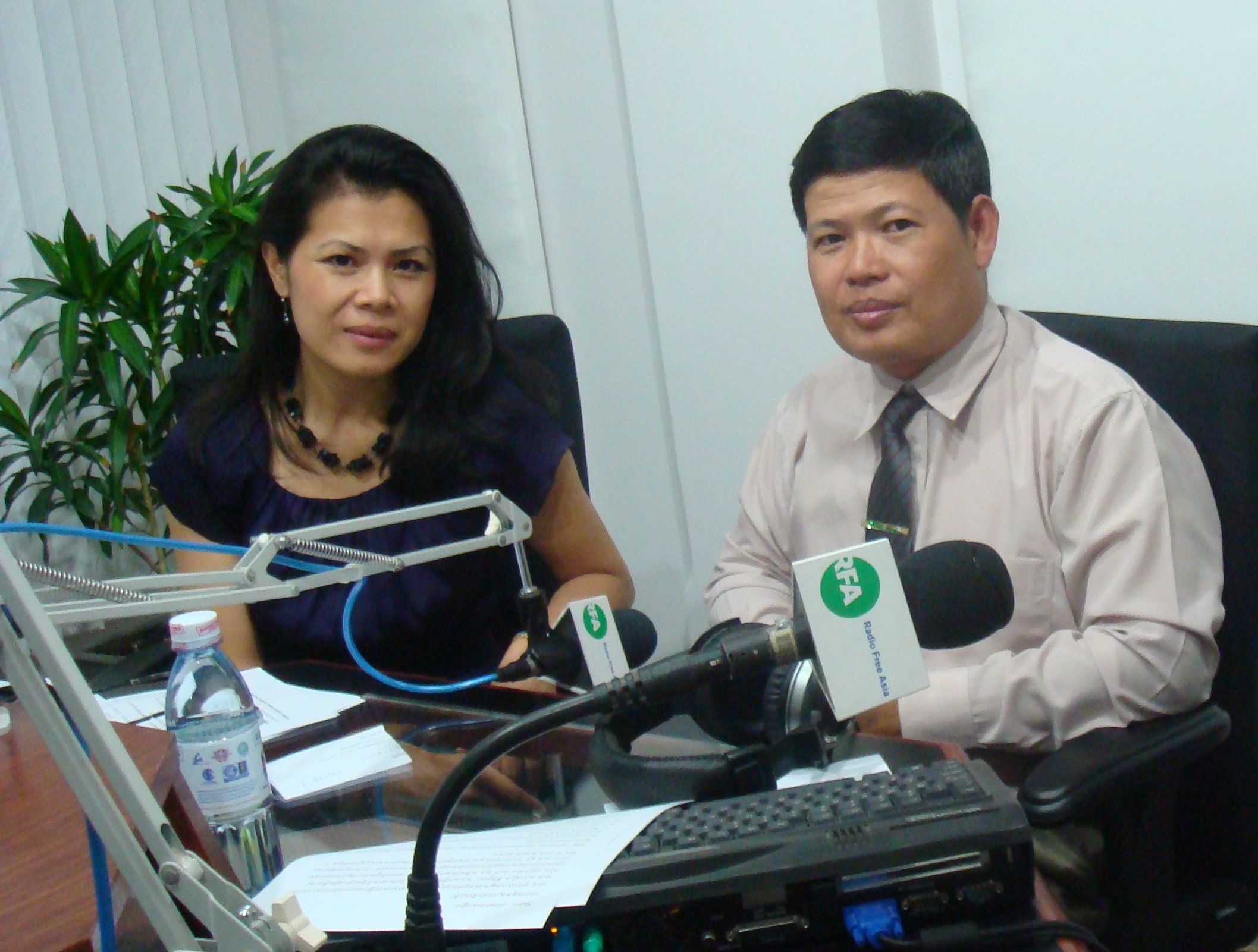 Theary Seng at RFA studio for call in show post Duch verdict, 26 July 2010