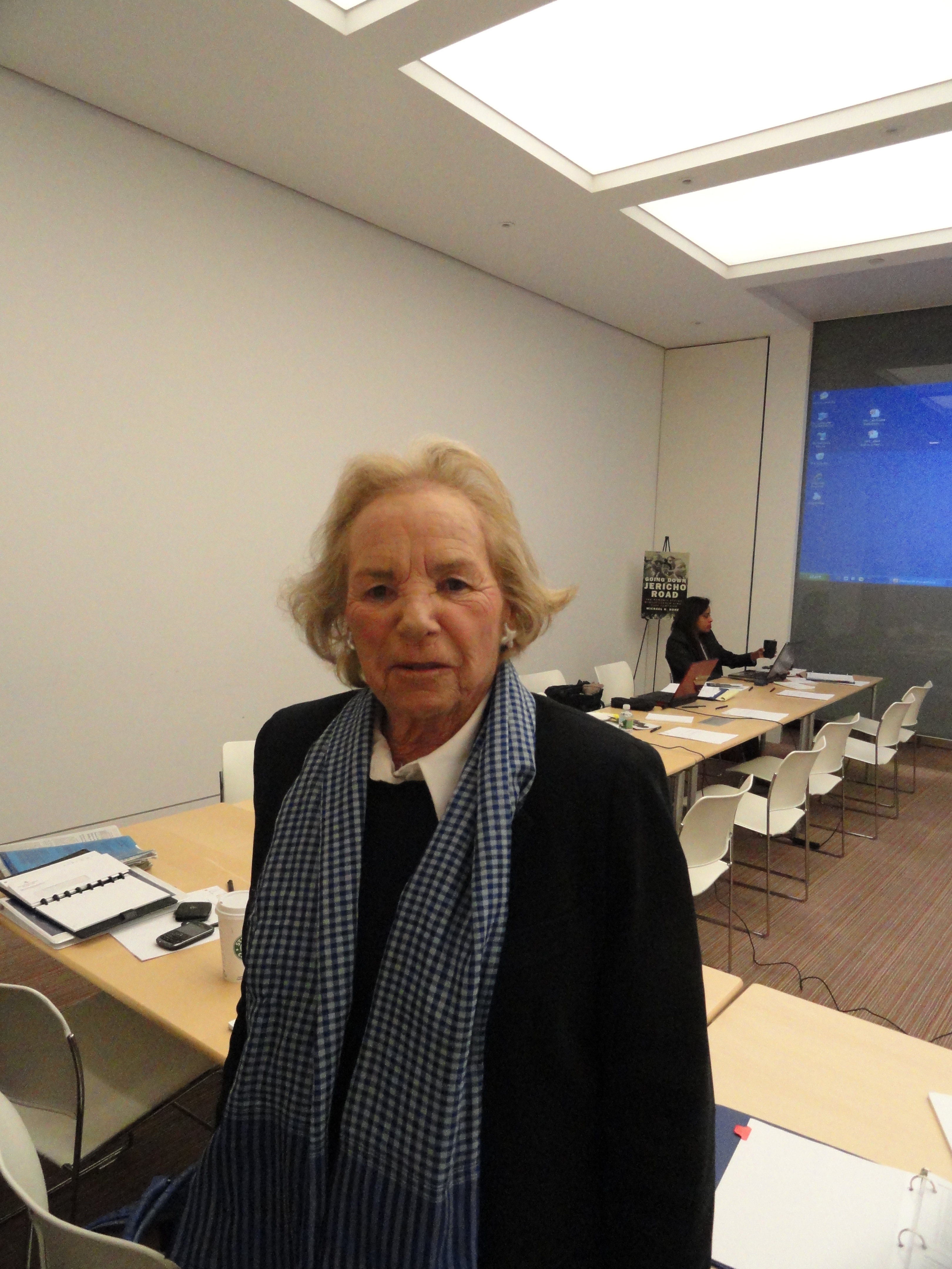 Ethel Kennedy in Khmer krama, March 2011