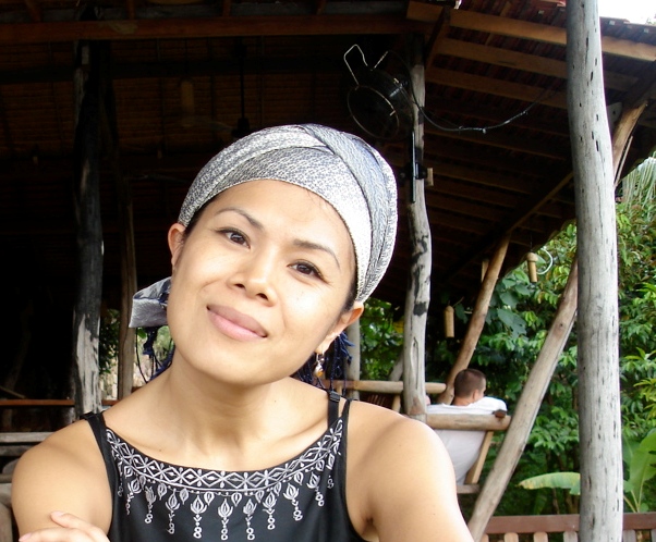 Theary Seng in Artisans D'Angkor silk scarve, 2008