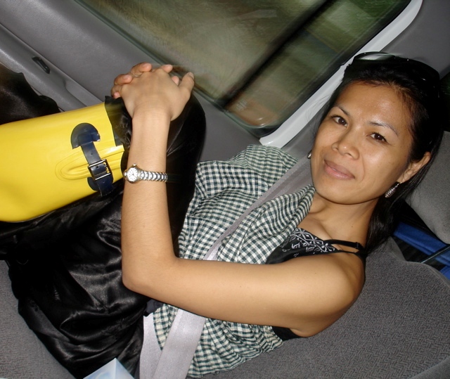 Theary Seng 2008 yellow Gap rain boots