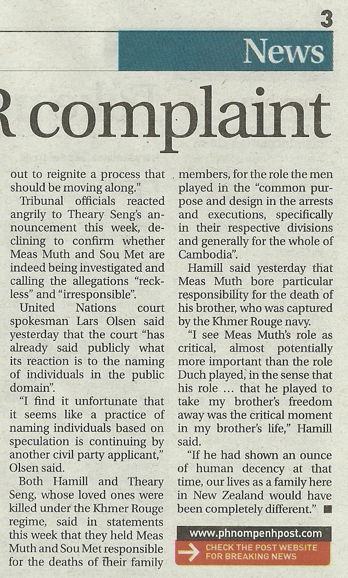 Theary Seng, Rob Hamill (8 April 2011, Phnom Penh Post)