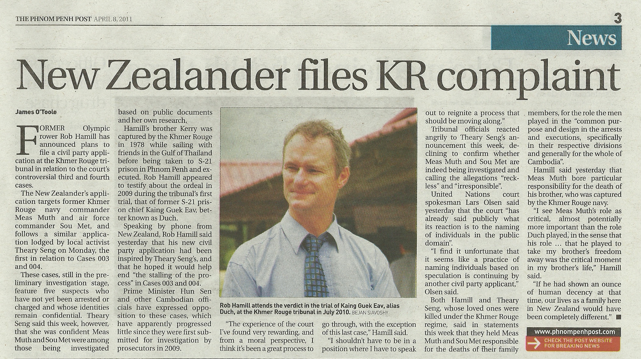 Theary Seng, Rob Hamill (8 April 2011, Phnom Penh Post)
