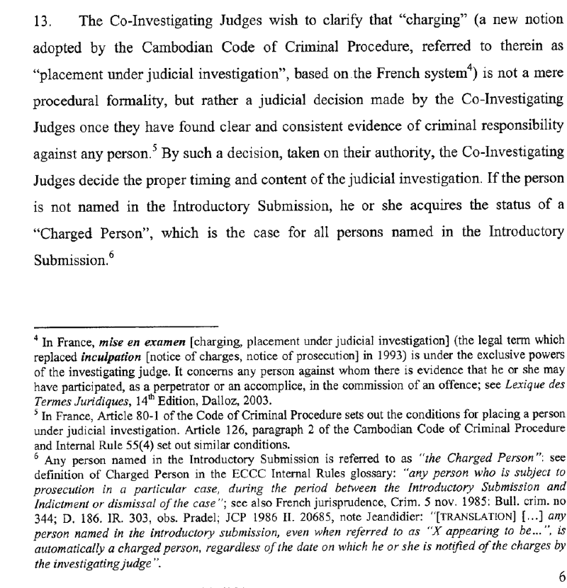 "Charged Person" defined by OCIJ