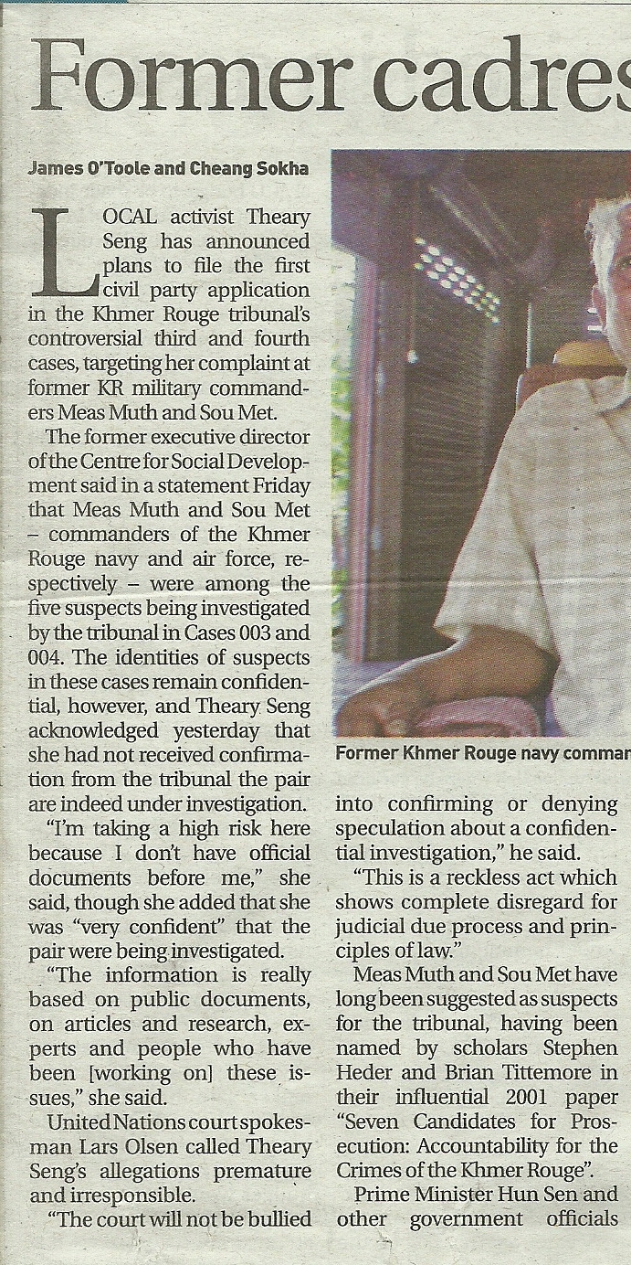 Theary Seng, Press Conference re Case 003/004