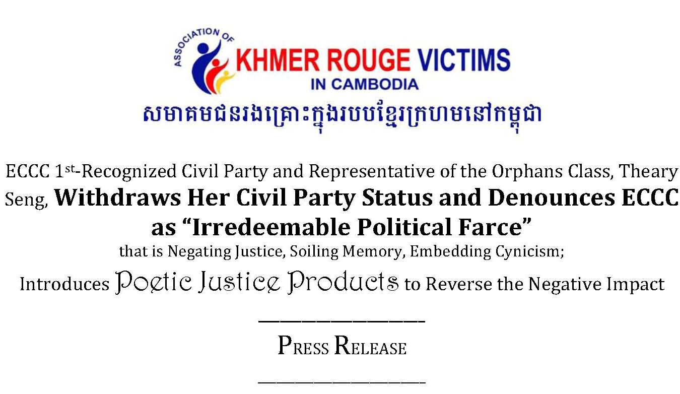 Theary Seng Withdraws Civil Party Status, Denounces ECCC as 