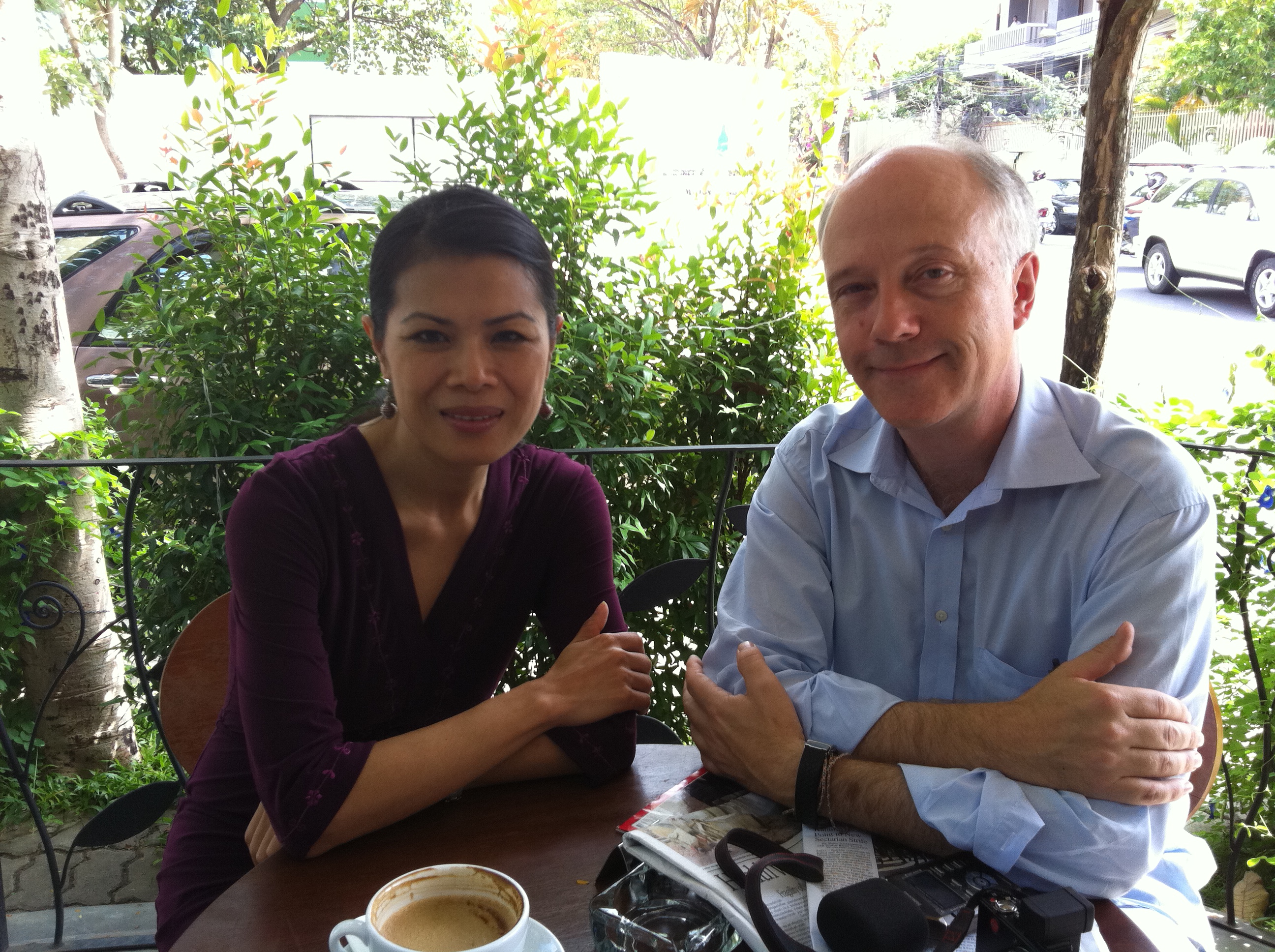 Theary Seng with Nils Horner of National Swedish Radio, 8 Dec. 2011