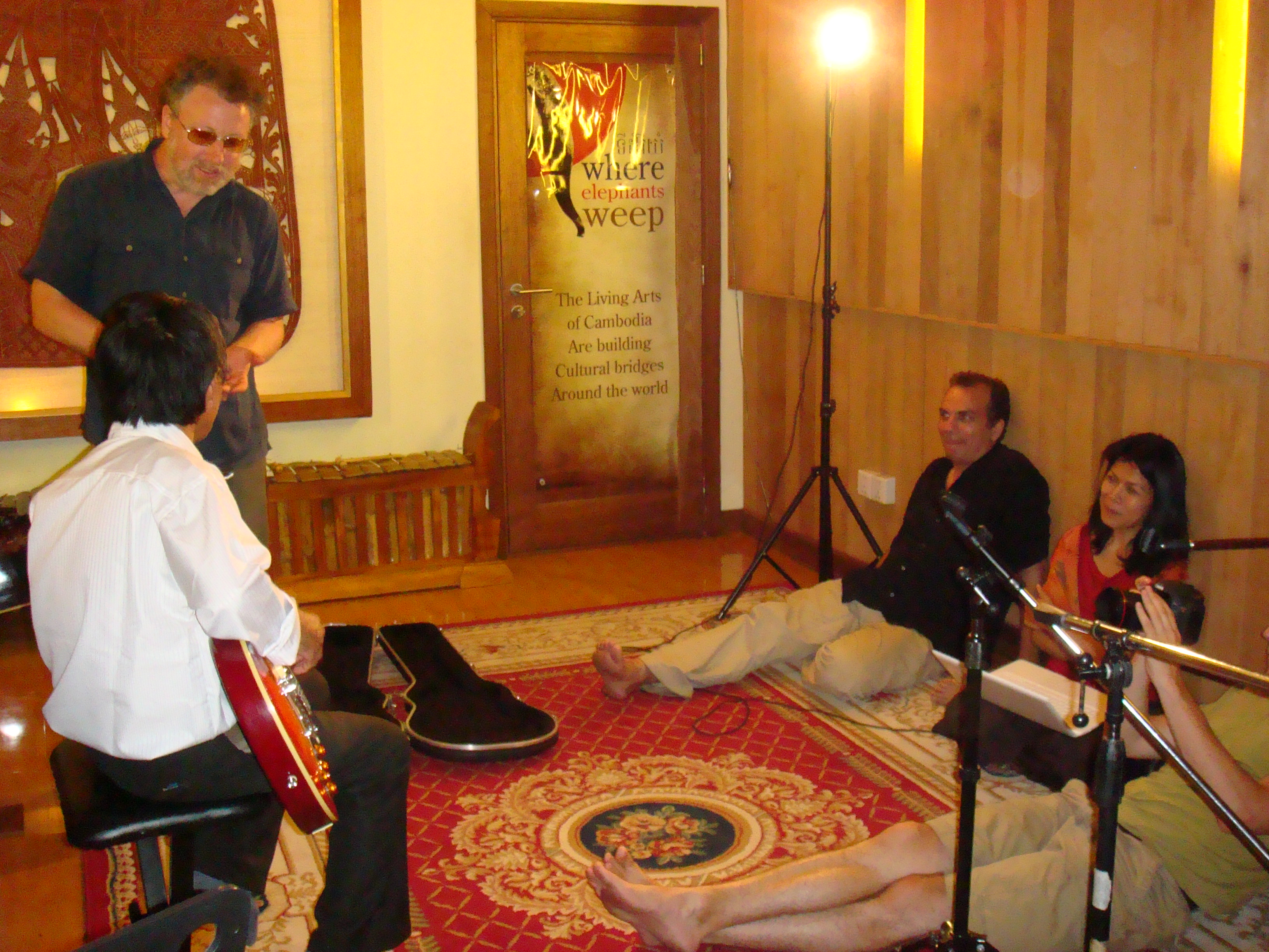 Theary Seng with John Pirozzi, Scott Stafford and Touch Chetha at CLA Studio, 14 April 2010
