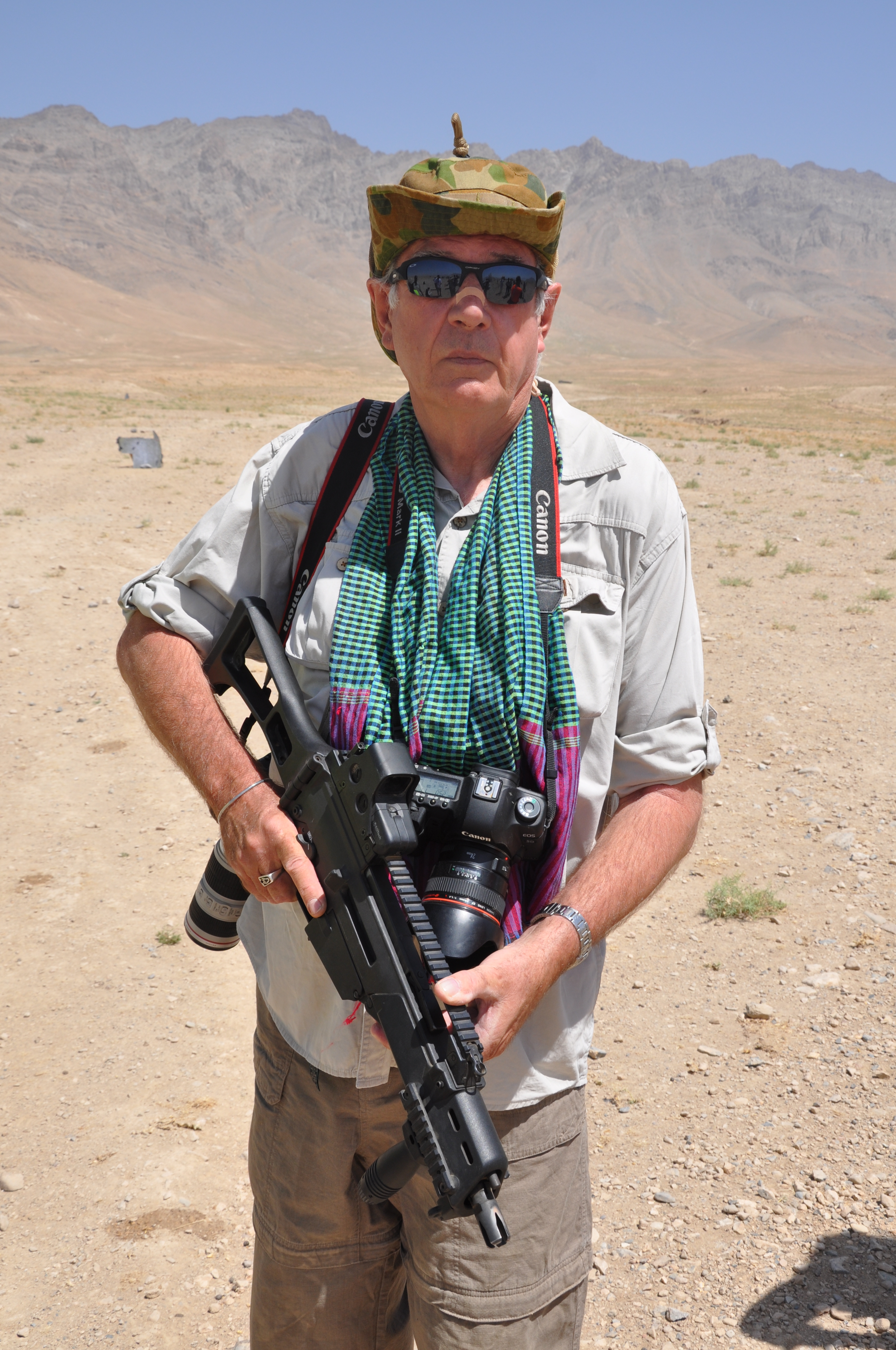 Tim Page in krama (Afghanistan, Sept. 2009)