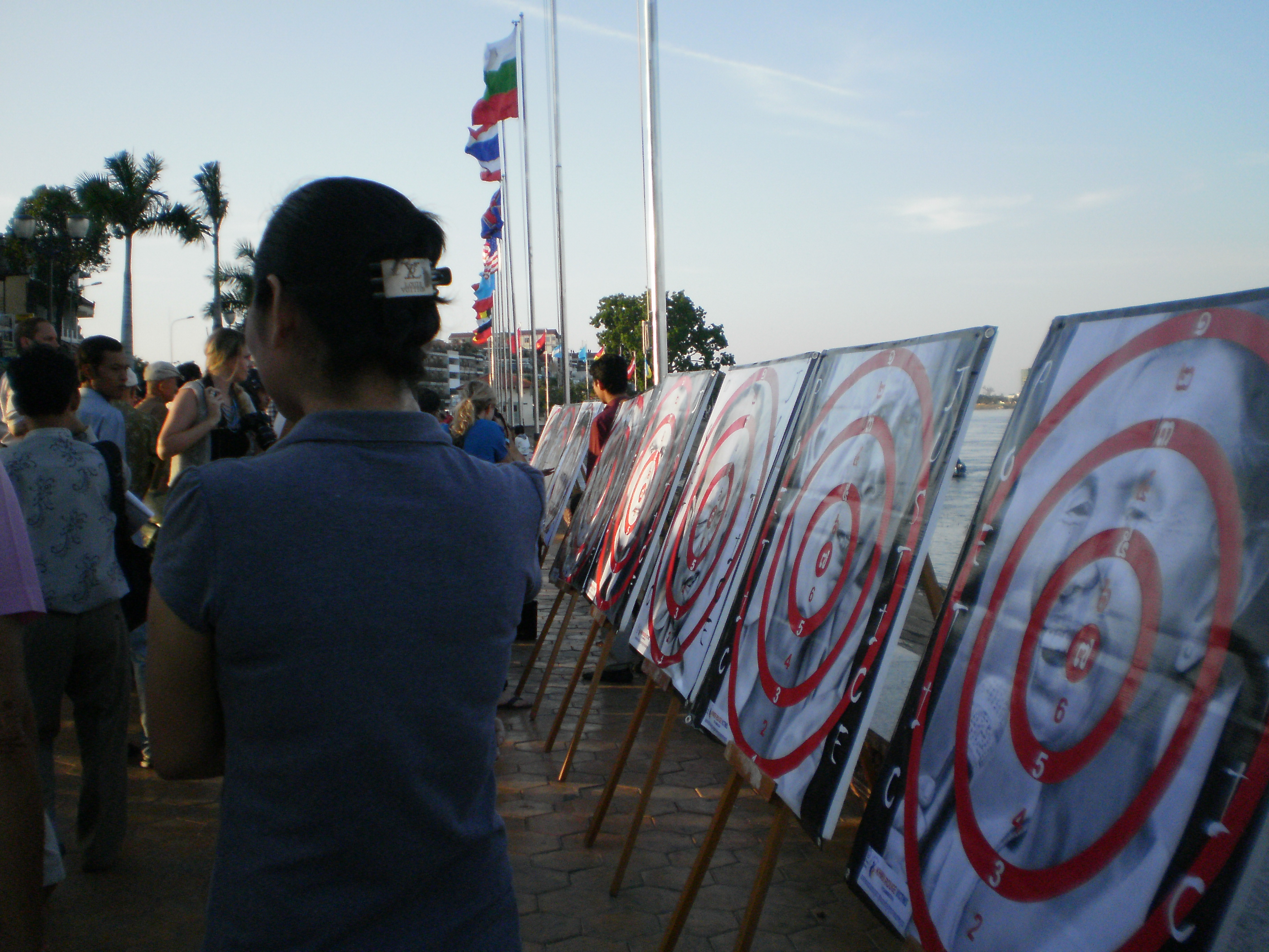 Theary Seng's Dart Games on riverfront, 5 Dec. 2011
