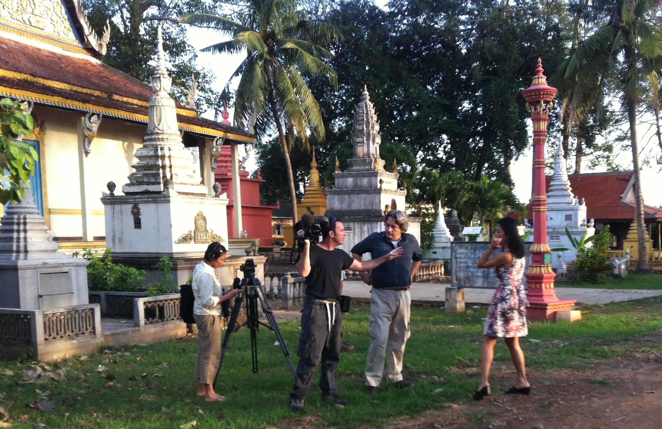 Theary Seng with BBC at Wat Champa, 20 Nov. 2011