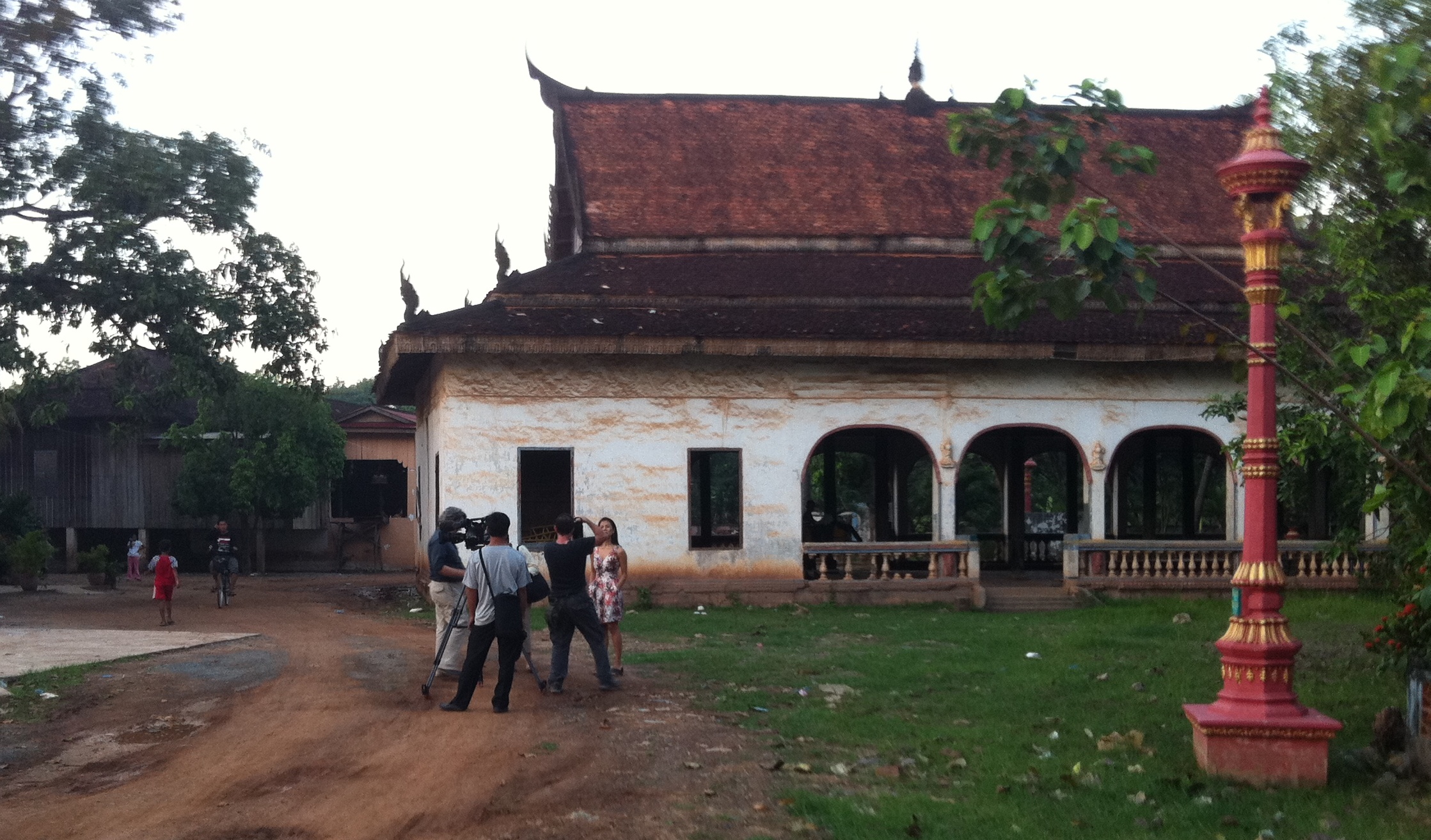 Theary Seng with BBC at Wat Champa, 20 Nov. 2011