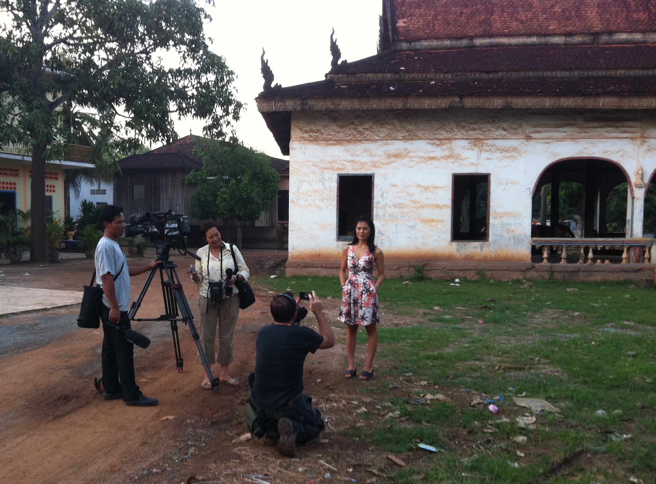 Theary Seng with BBC at Wat Champa, 20 Nov. 2011