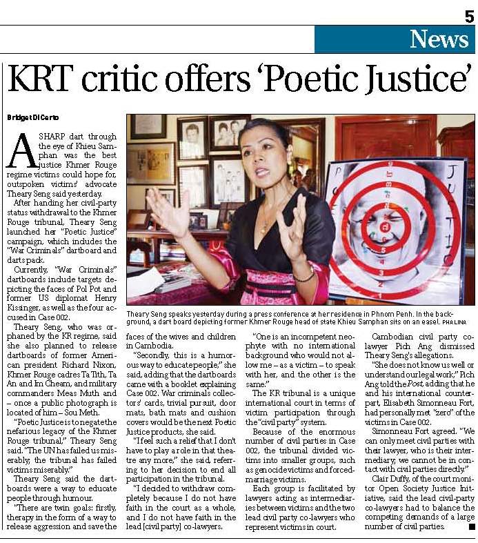 Theary Seng's Poetic Justice, Phnom Penh Post, 16 Nov. 2011
