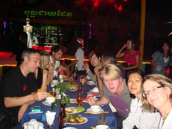 Theary Seng, Detlev Buck, David Kross, Claus Boje, Marc Eberle of Same Same But Different move Dec. 2009 Phnom Penh