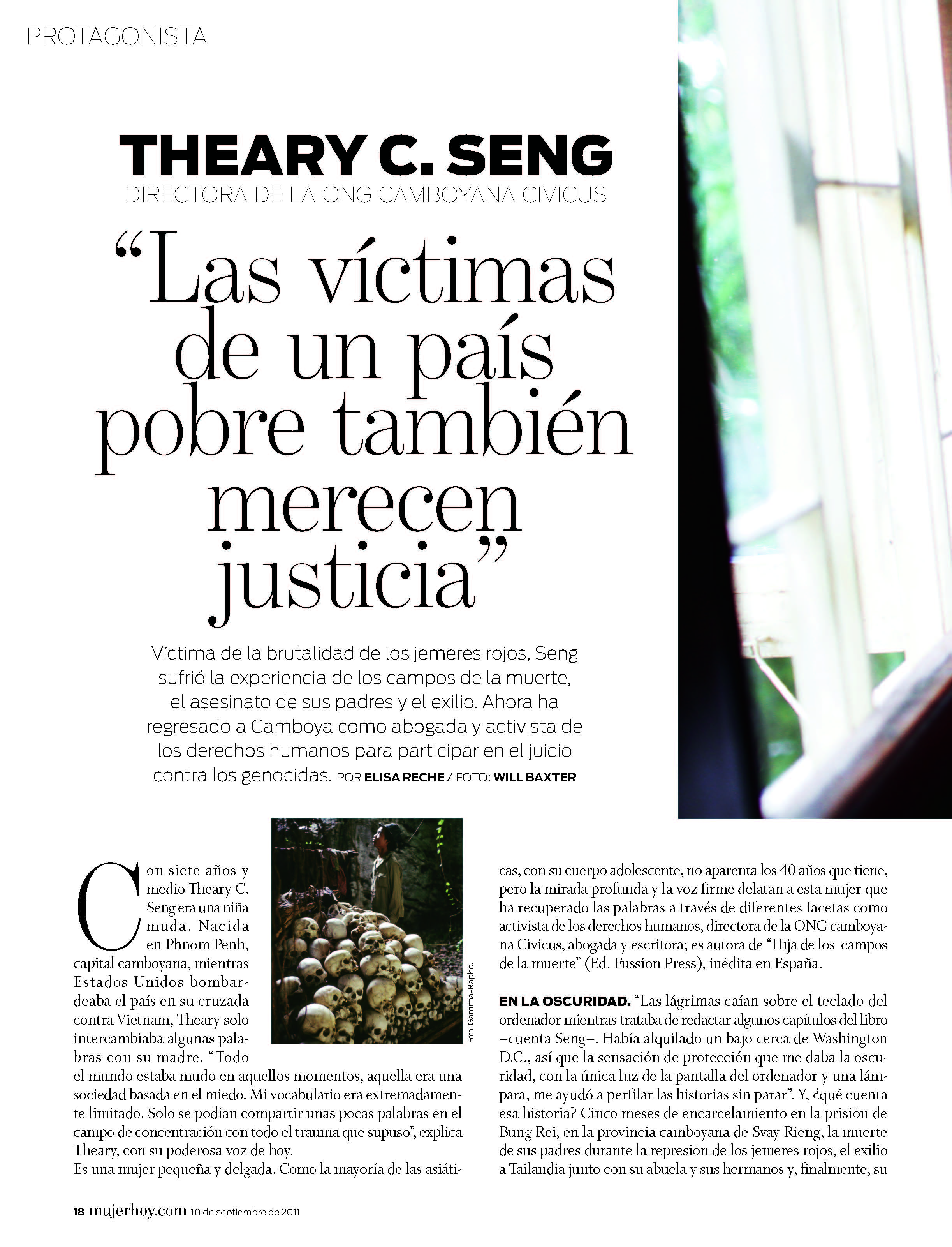 Theary Seng in Spanish women magazine, Sept. 2011