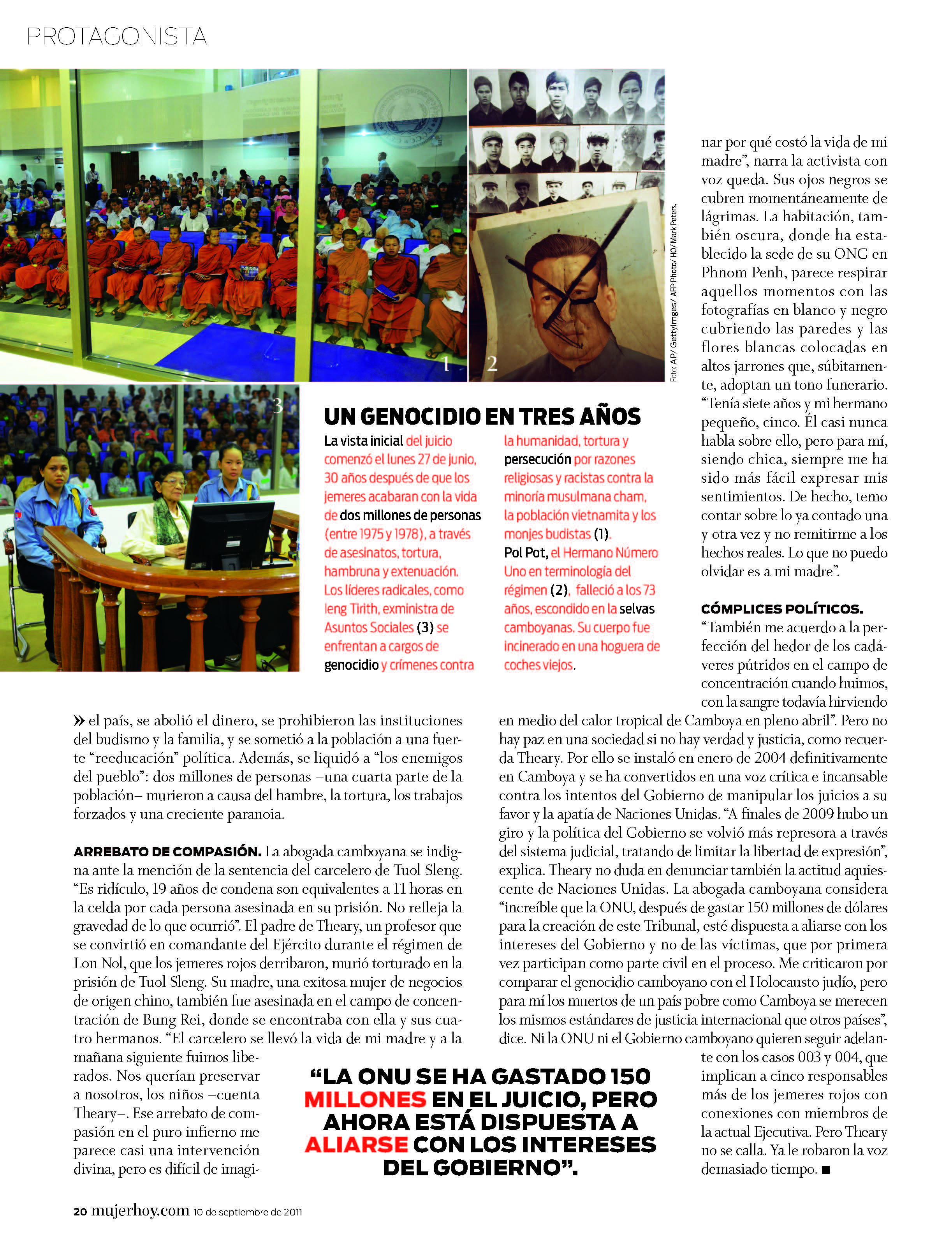 Theary Seng in Spanish women magazine, Sept. 2011