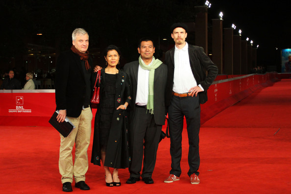 David Aronowitsch, Theary Seng, Sina Seng, Tobias Janson on red carpet, International Rome Film Festival, 3 Nov. 2010