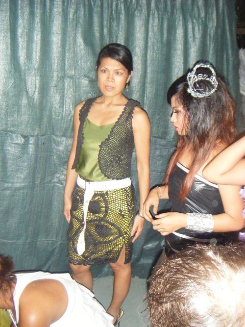 Theary Seng at Leang Seckon's Rubbish Project fashion show, 2008