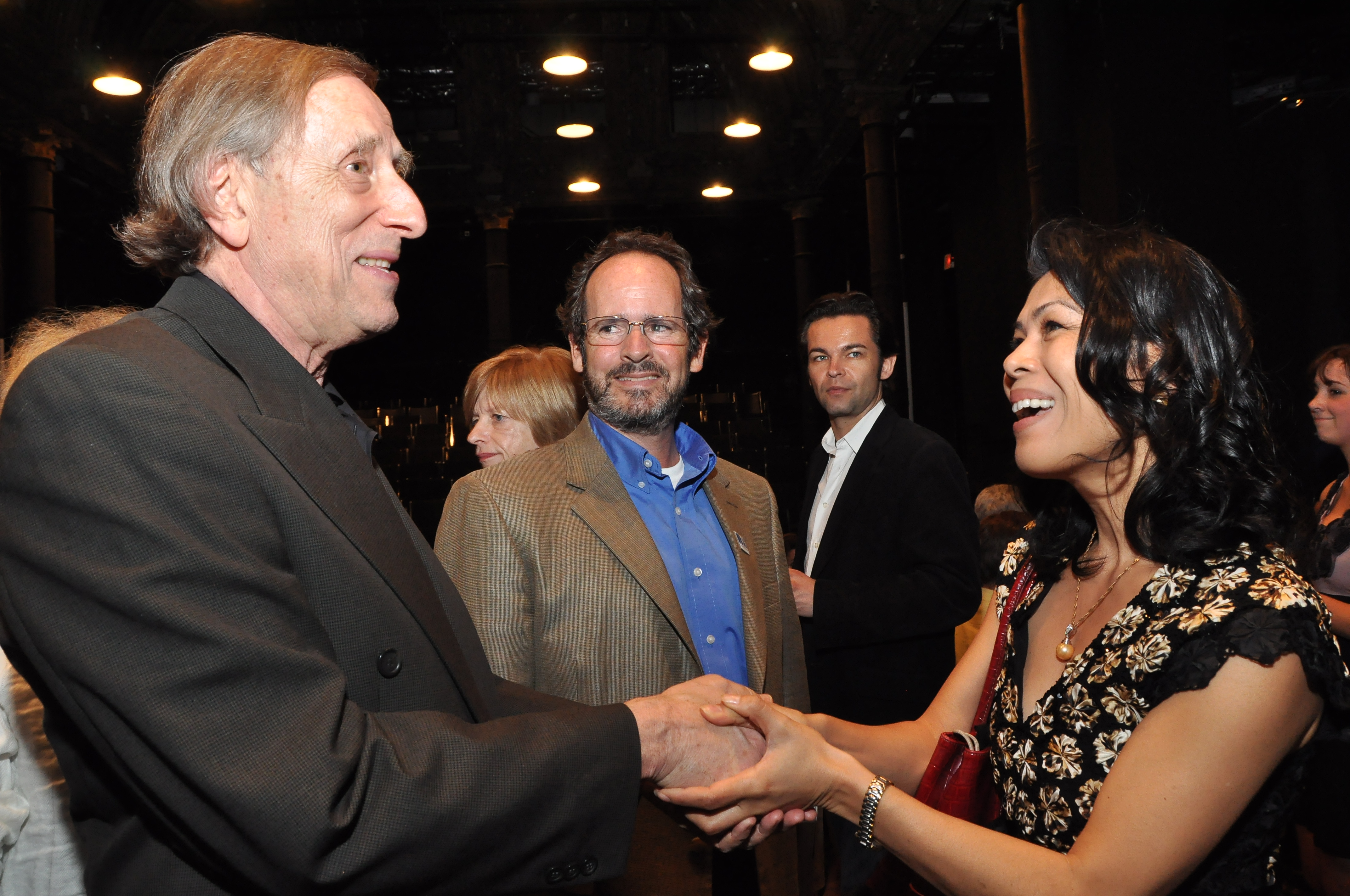 Ariel Dorfman, John Heffernan, Theary Seng at The Public Theatre for STTP Chile benefit, 3 May 2010