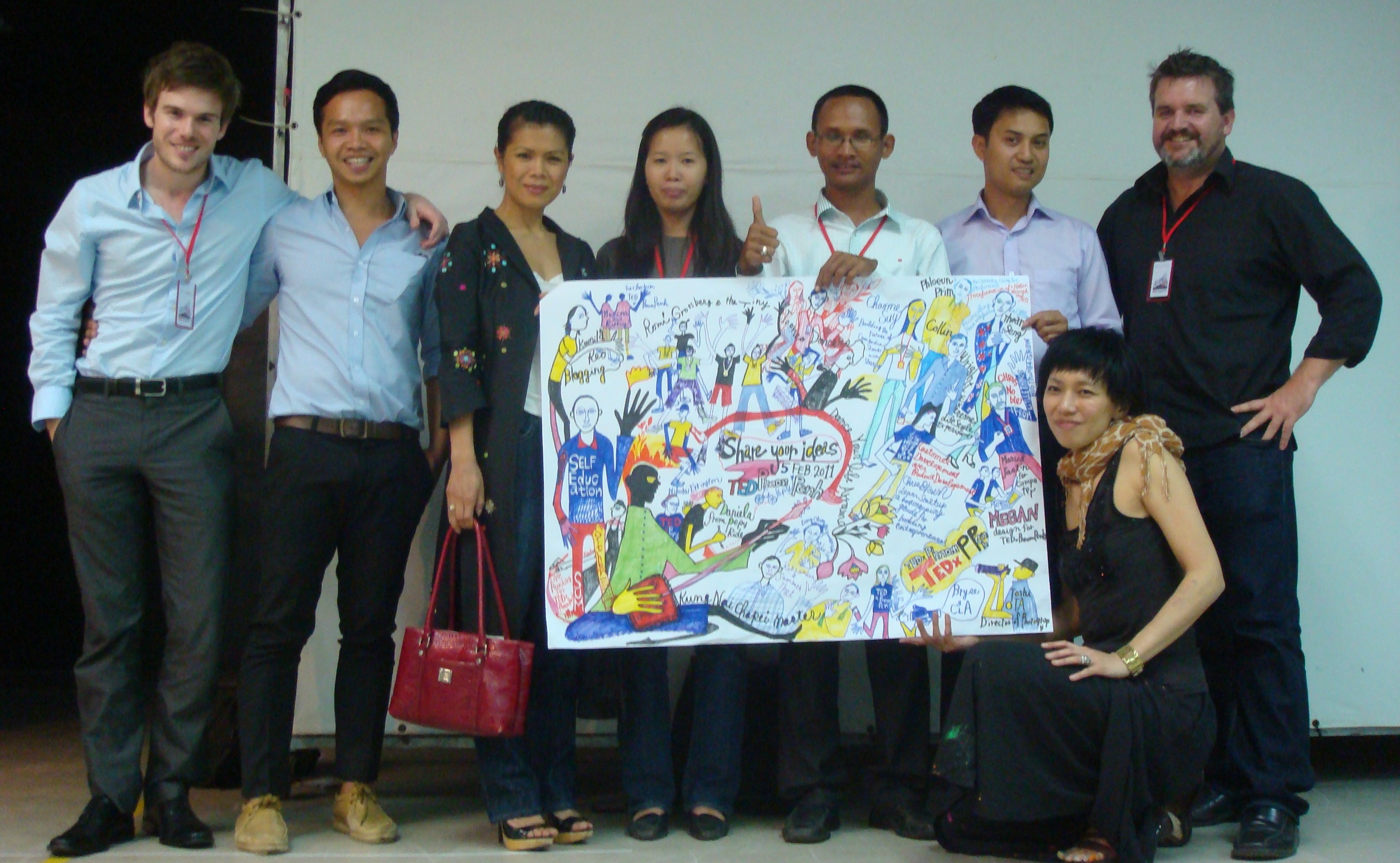 Theary Seng with TEDx speakers, 5 Feb. 2011