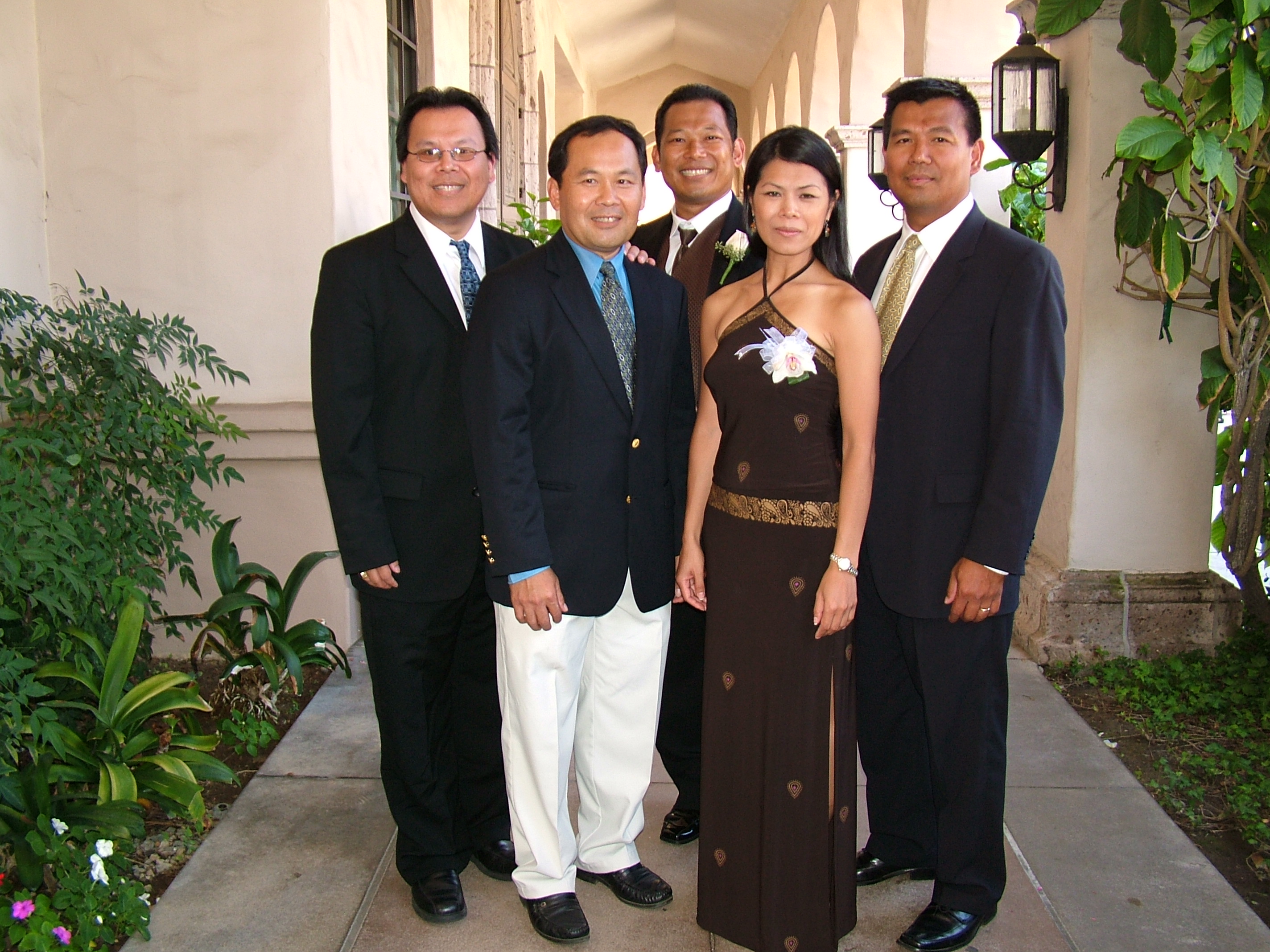 Theary Seng and brothers at Donald and Heidi Hok's wedding