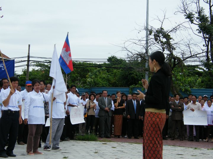 Theary Seng speaking at World Teachers' Day, 2011
